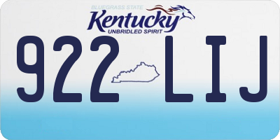 KY license plate 922LIJ