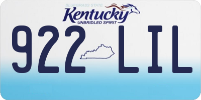 KY license plate 922LIL