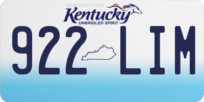 KY license plate 922LIM