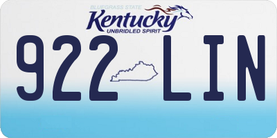 KY license plate 922LIN