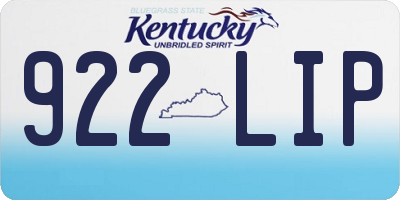 KY license plate 922LIP