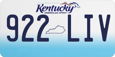 KY license plate 922LIV