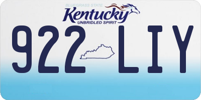 KY license plate 922LIY