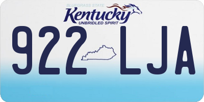 KY license plate 922LJA