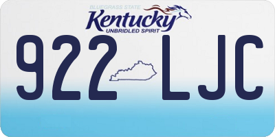 KY license plate 922LJC