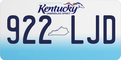 KY license plate 922LJD