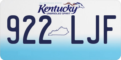 KY license plate 922LJF