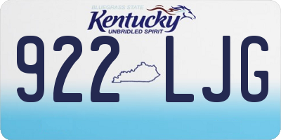 KY license plate 922LJG