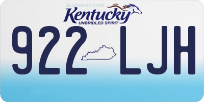 KY license plate 922LJH