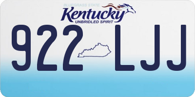 KY license plate 922LJJ