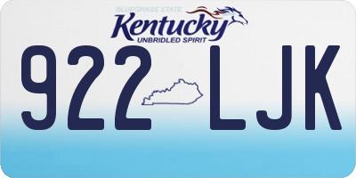 KY license plate 922LJK