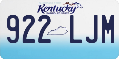 KY license plate 922LJM