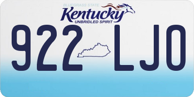 KY license plate 922LJO
