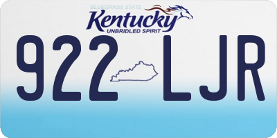 KY license plate 922LJR