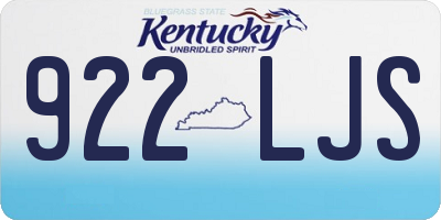 KY license plate 922LJS