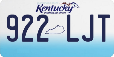 KY license plate 922LJT
