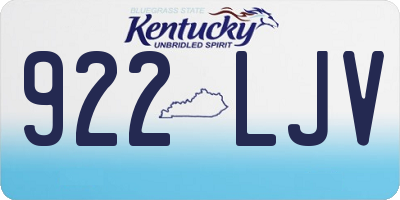 KY license plate 922LJV