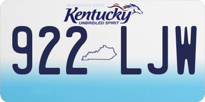 KY license plate 922LJW