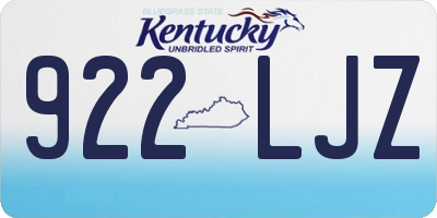 KY license plate 922LJZ