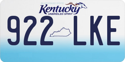 KY license plate 922LKE