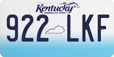 KY license plate 922LKF