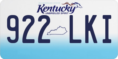 KY license plate 922LKI