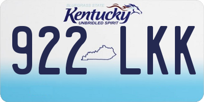 KY license plate 922LKK