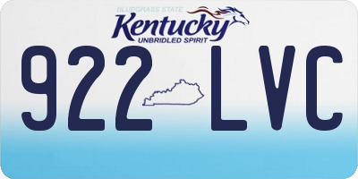 KY license plate 922LVC