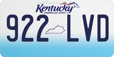 KY license plate 922LVD