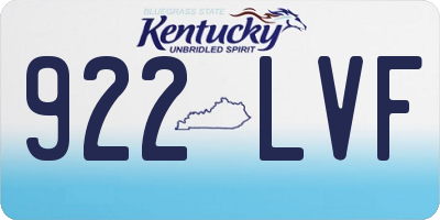 KY license plate 922LVF