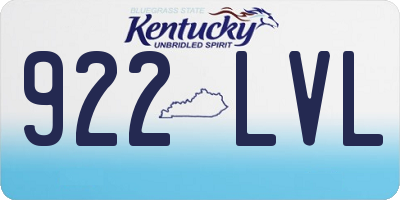 KY license plate 922LVL