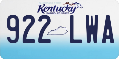 KY license plate 922LWA