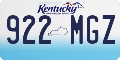 KY license plate 922MGZ