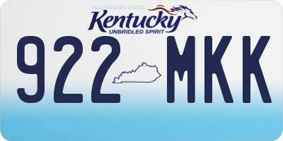 KY license plate 922MKK