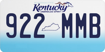 KY license plate 922MMB