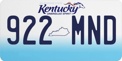 KY license plate 922MND