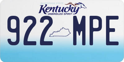 KY license plate 922MPE