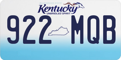 KY license plate 922MQB