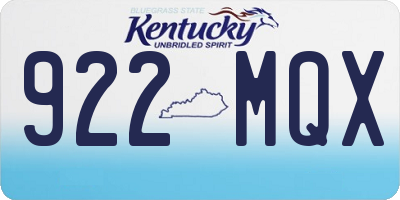 KY license plate 922MQX
