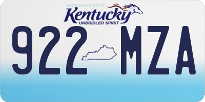 KY license plate 922MZA