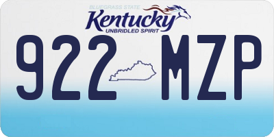 KY license plate 922MZP