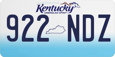 KY license plate 922NDZ