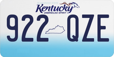 KY license plate 922QZE