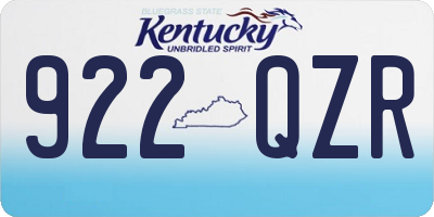 KY license plate 922QZR