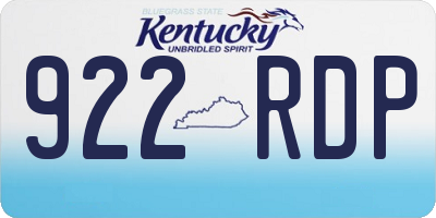 KY license plate 922RDP