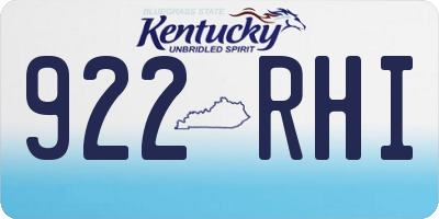 KY license plate 922RHI