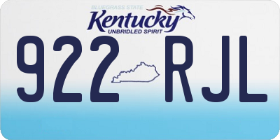 KY license plate 922RJL