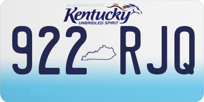 KY license plate 922RJQ
