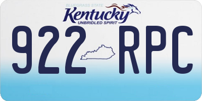 KY license plate 922RPC