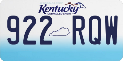 KY license plate 922RQW